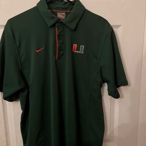 Men's Nike Fit University of Miami Hurricanes NikeFit Polo Shirt L Green